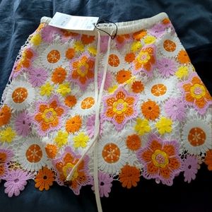 Crochet mini skirt. XS size